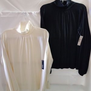 NWT, White & Black long sleeve tops,
